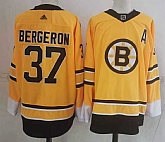 Boston Bruins 37 Patrice Bergeron Yellow Adidas 2020-21 Stitched Jersey,baseball caps,new era cap wholesale,wholesale hats